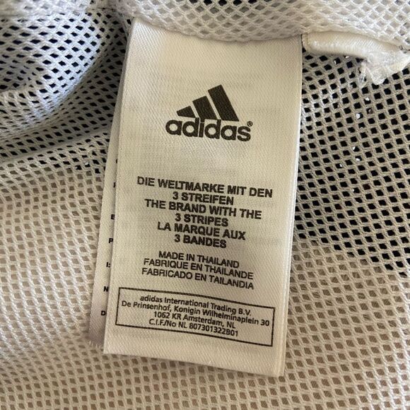 Vintage Adidas Windbreaker 3 Stripes Athletic Athleisure Gray Jacket Women Small - Picture 9 of 12